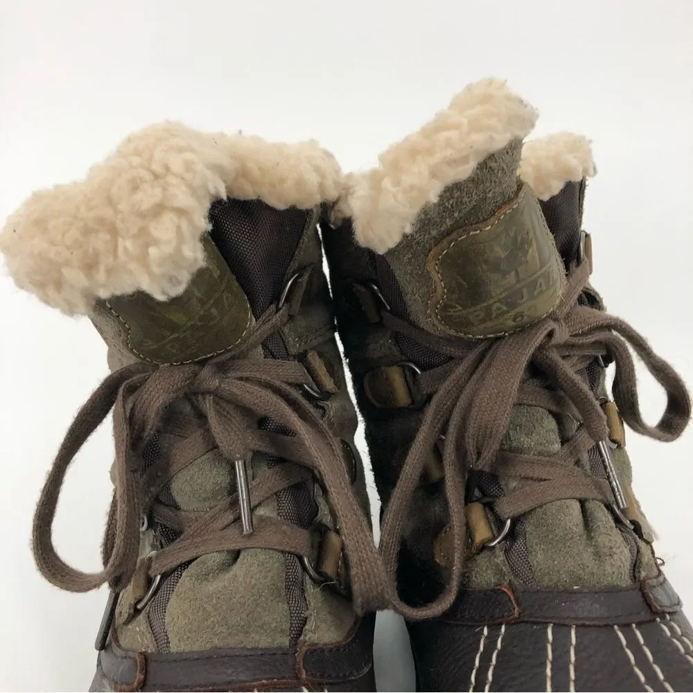 PAJAR Iceland Boots in‎ Dark Brown Taupe Olive Womens Size EU 38